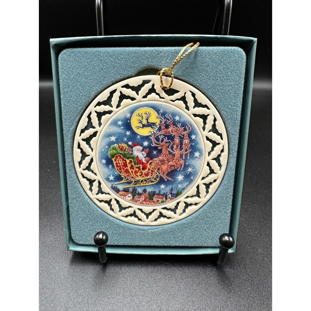 Lenox Night Before Christmas Ornament Fourth in a Series Santa Reindeer